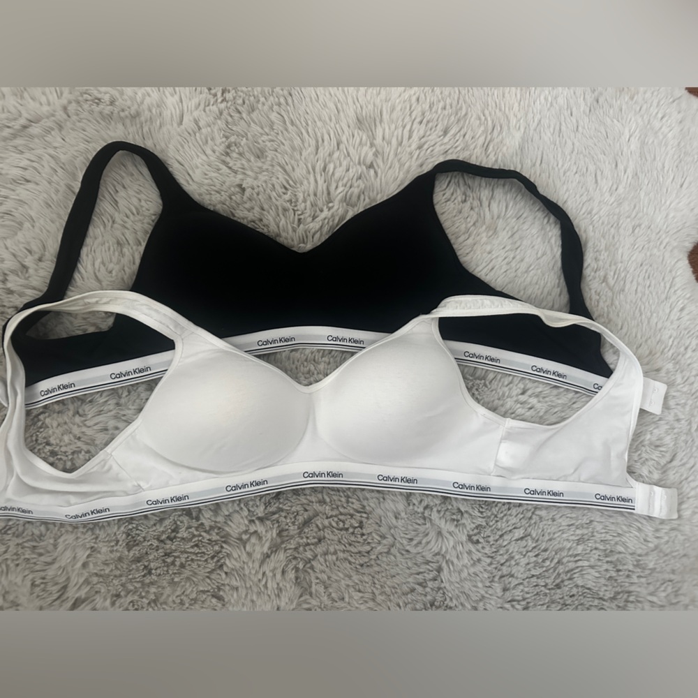 Calvin Klein Black & White Seamless Logo T-Shirt Bras - 2 Pack